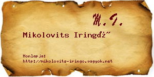 Mikolovits Iringó névjegykártya
